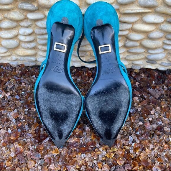Roger Vivier Paris Teal Blue Suede Shoes/Sandals. Size 8.5. Made in Italy. EUC! - Picture 10 of 10